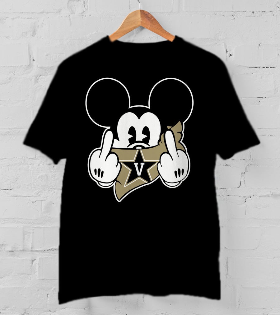 Vanderbilt Commodores V Star Mickey Mouse Hand Gesture T-Shirt