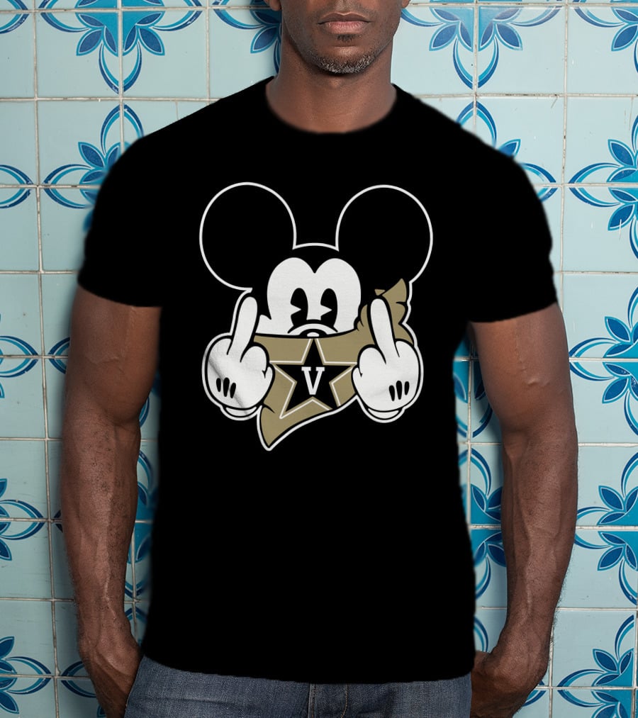 Vanderbilt Commodores V Star Mickey Mouse Hand Gesture T-Shirt