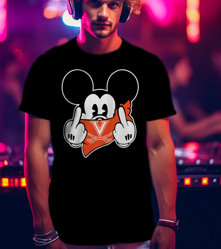Virginia Cavaliers Mickey Mouse Middle Fingers T-Shirt