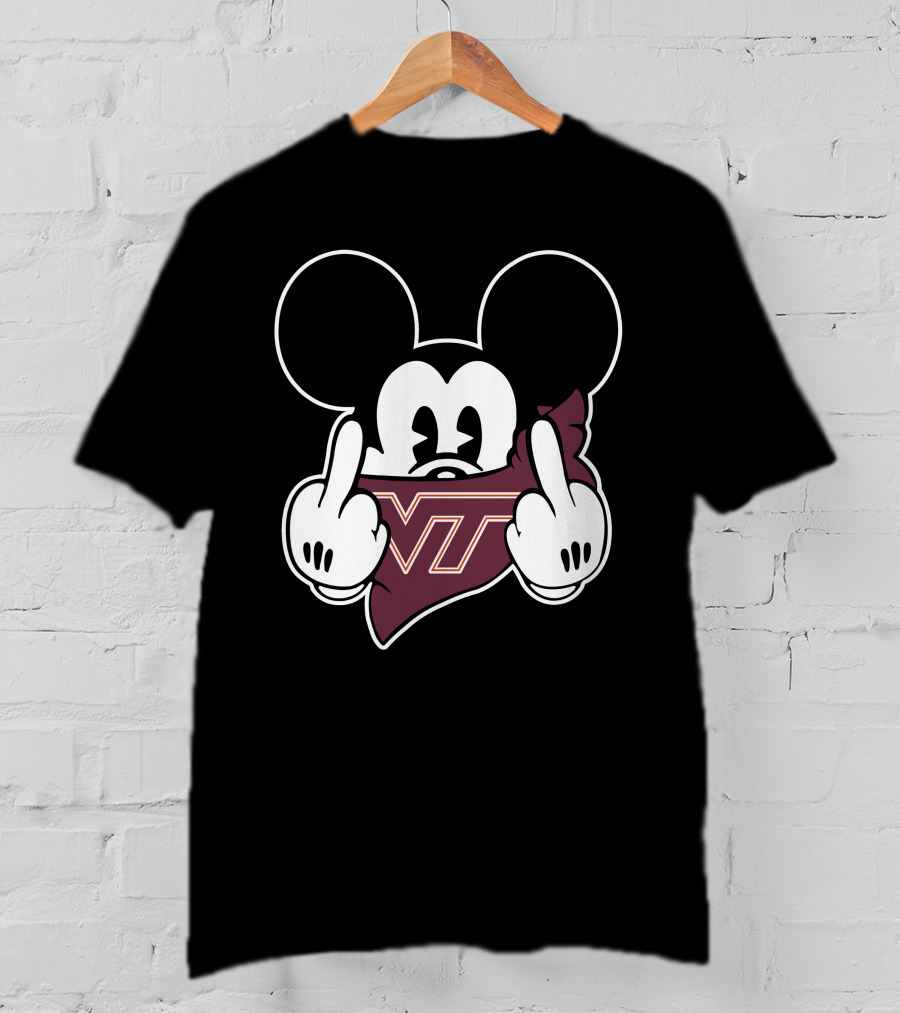 Virginia Tech Hokies VT Mickey Mouse Gesture T-Shirt