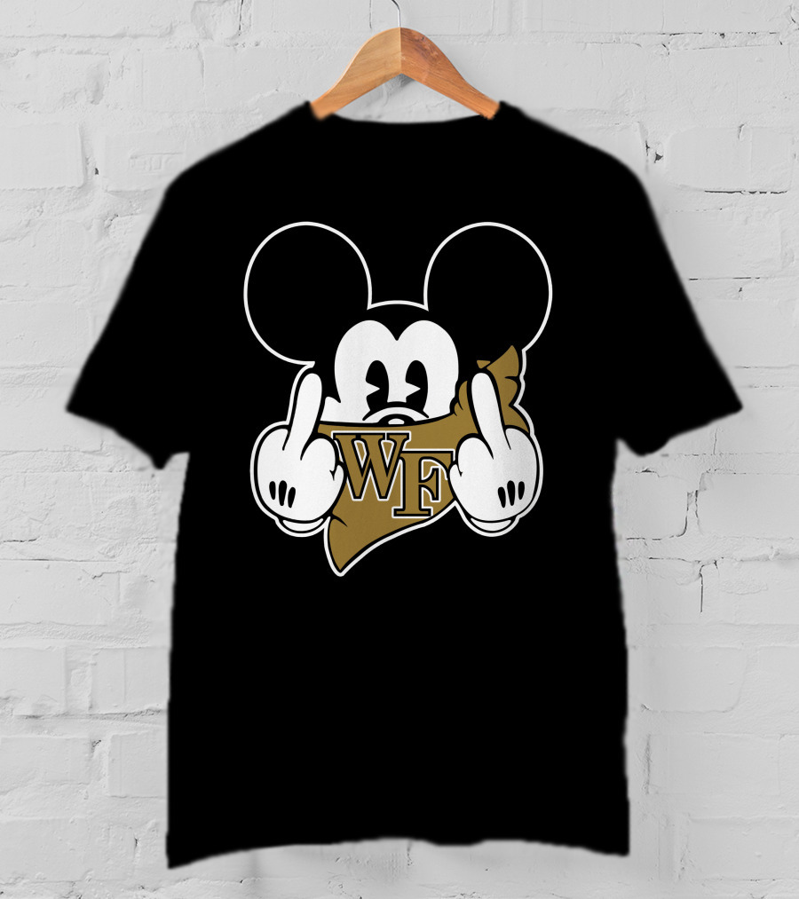 Wake Forest Demon Deacons Mickey WF Logo Gesture T-Shirt