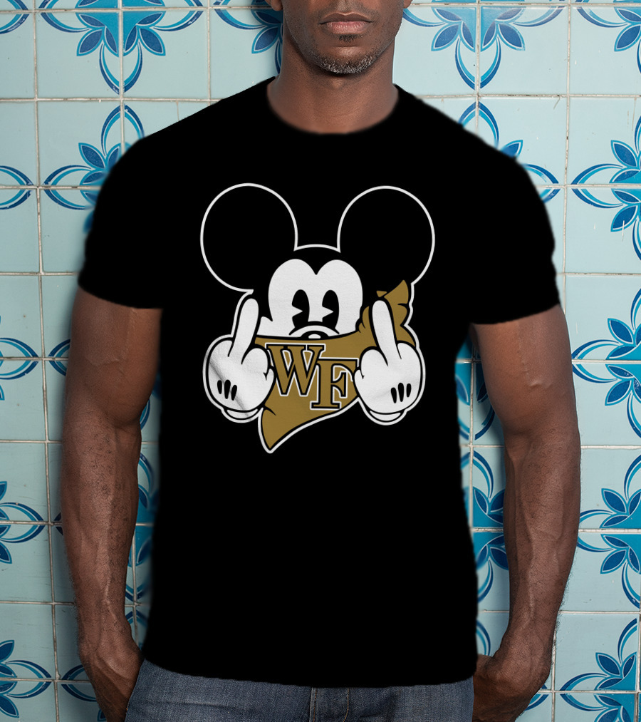 Wake Forest Demon Deacons Mickey WF Logo Gesture T-Shirt
