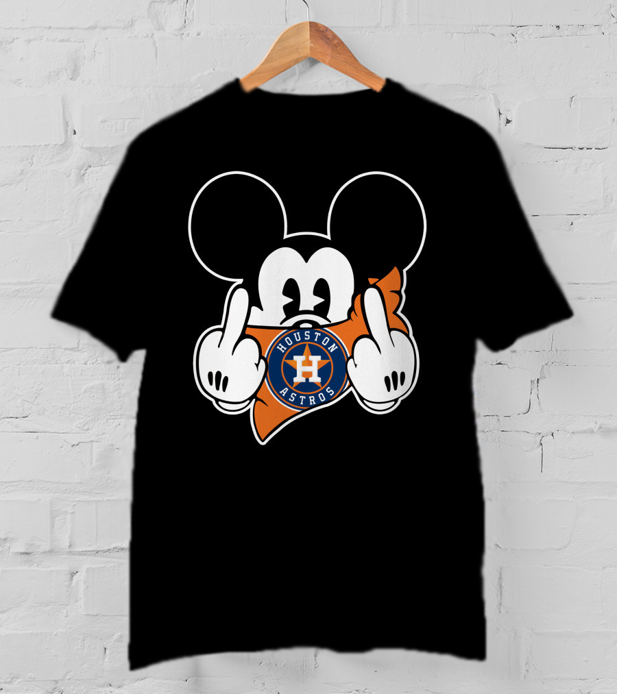 Houston Astros Mickey Icon With Bold Gesture T-Shirt