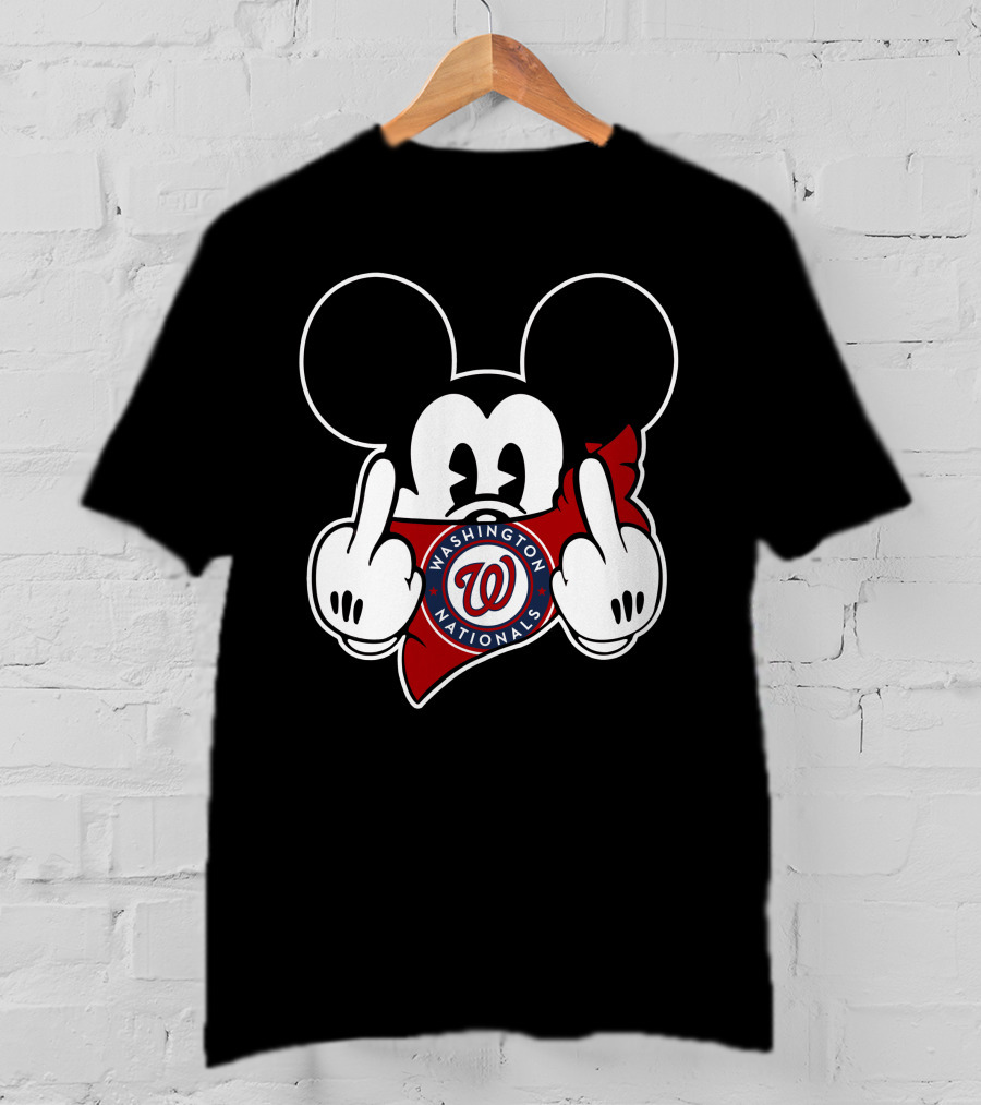 Washington Nationals Mickey Middle Finger T-Shirt