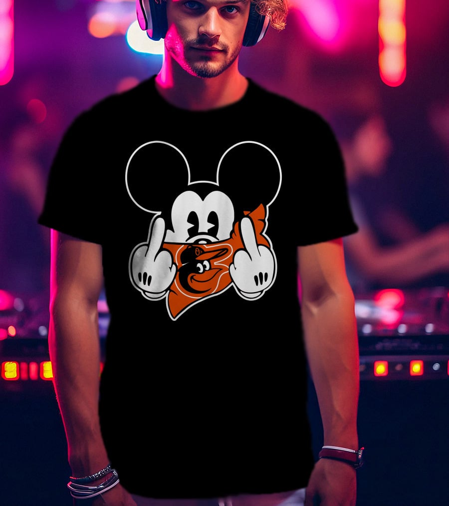 Orioles Mickey Middle Finger Bandana T-Shirt