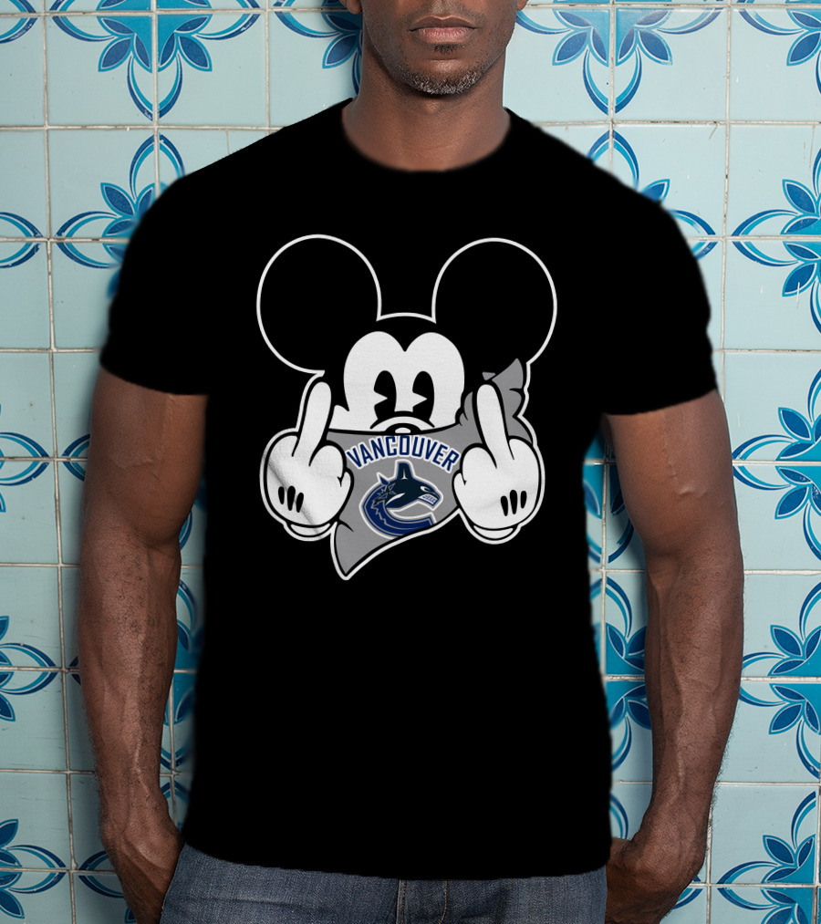 Vancouver Canucks Mickey Mouse Middle Finger T-Shirt