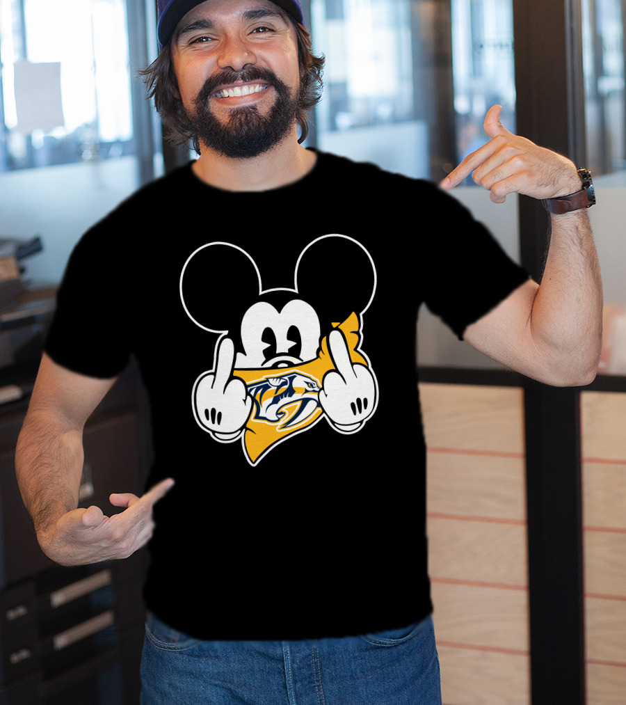 Nashville Predators Mickey Mouse Middle Finger T-Shirt