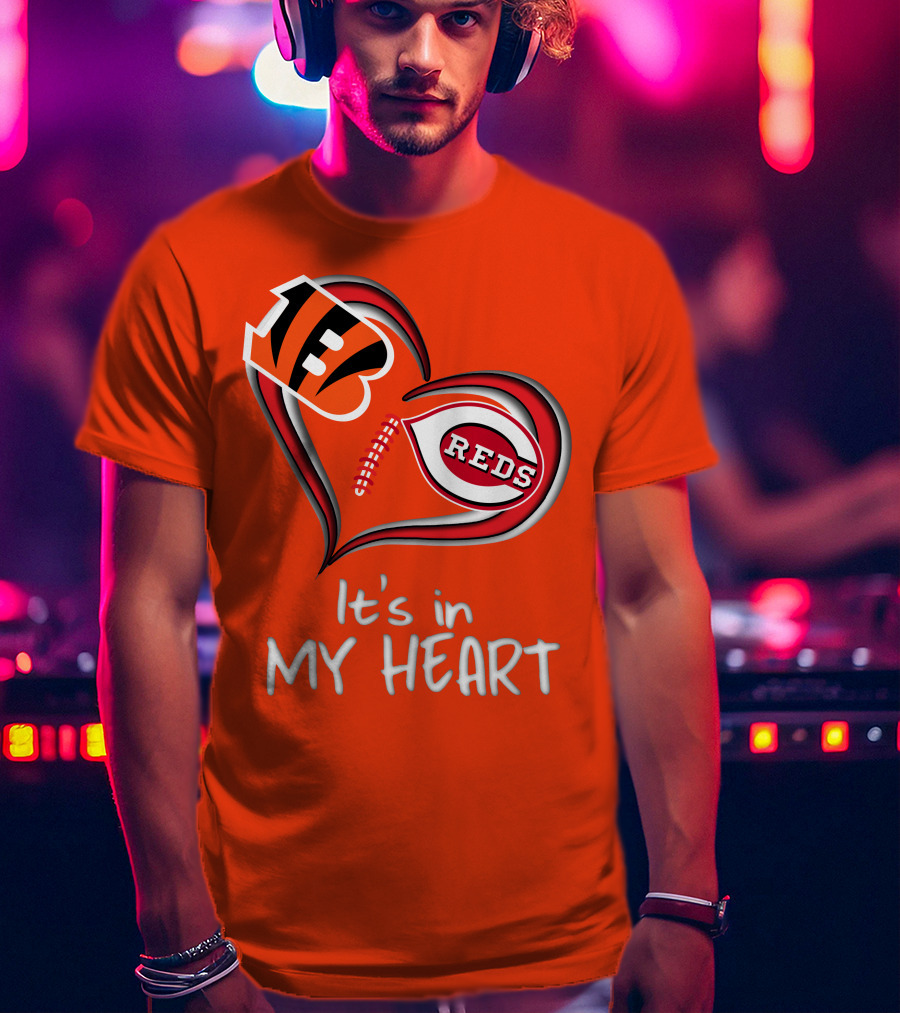 Bengals Reds It's In My Heart T-Shirt