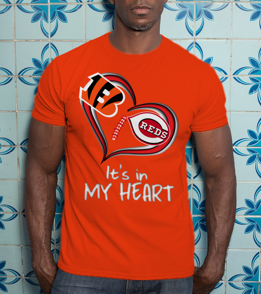 Bengals Reds It's In My Heart T-Shirt