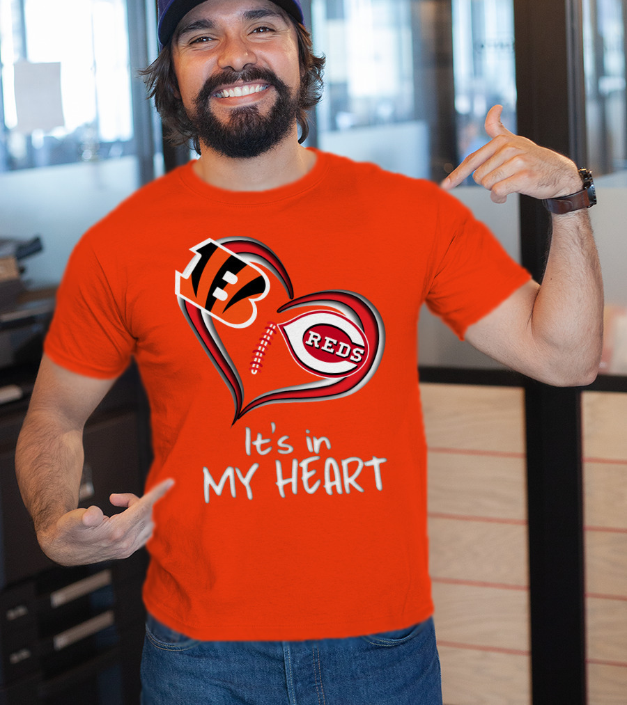 Bengals Reds It's In My Heart T-Shirt
