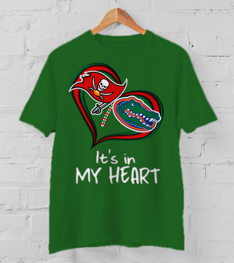 Tampa Bay Buccaneers And Florida Gators It's In My Heart T-Shirt