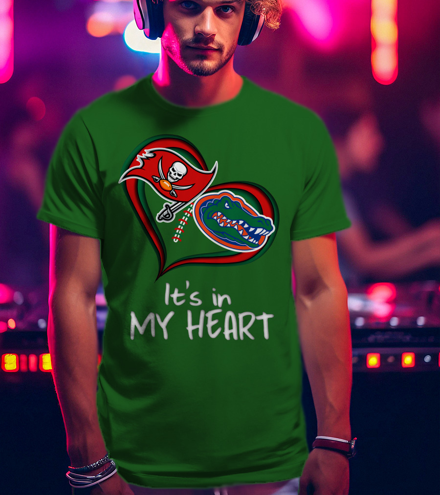 Tampa Bay Buccaneers And Florida Gators It's In My Heart T-Shirt