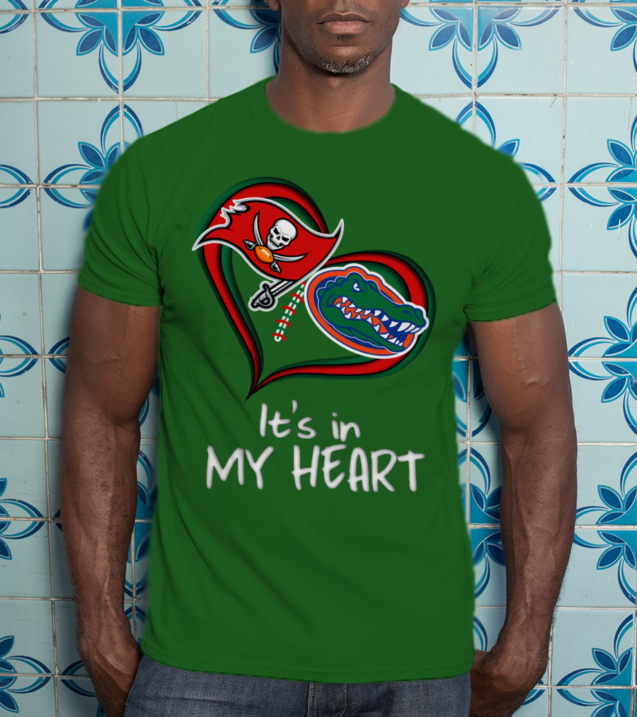Tampa Bay Buccaneers And Florida Gators It's In My Heart T-Shirt