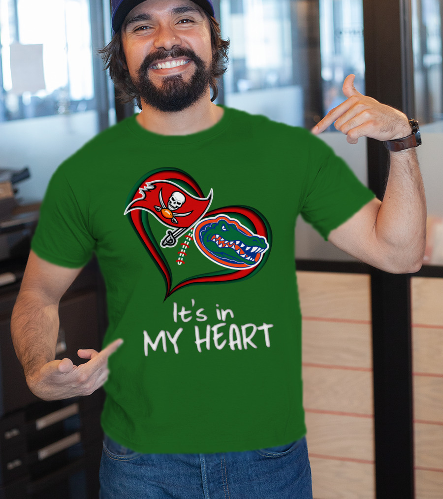 Tampa Bay Buccaneers And Florida Gators It's In My Heart T-Shirt