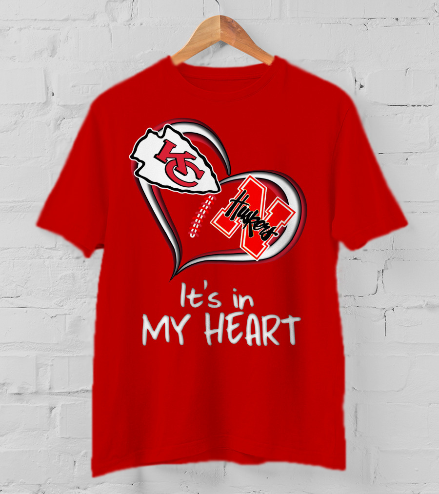 Kansas City Chiefs Nebraska Huskers It's In My Heart T-Shirt