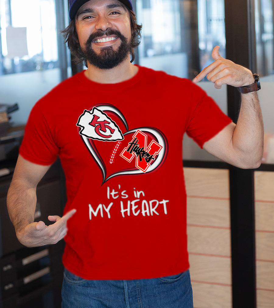 Kansas City Chiefs Nebraska Huskers It's In My Heart T-Shirt