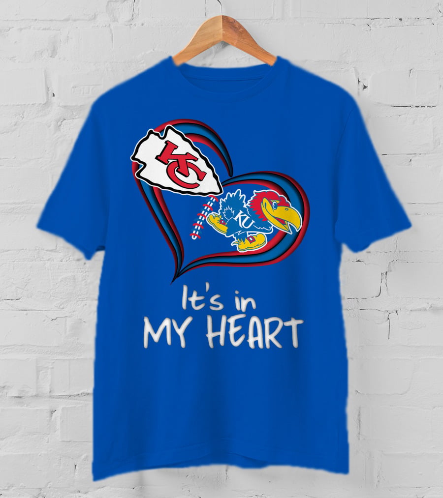 Kansas City Chiefs And Kansas Jayhawks It's In My Heart T-Shirt