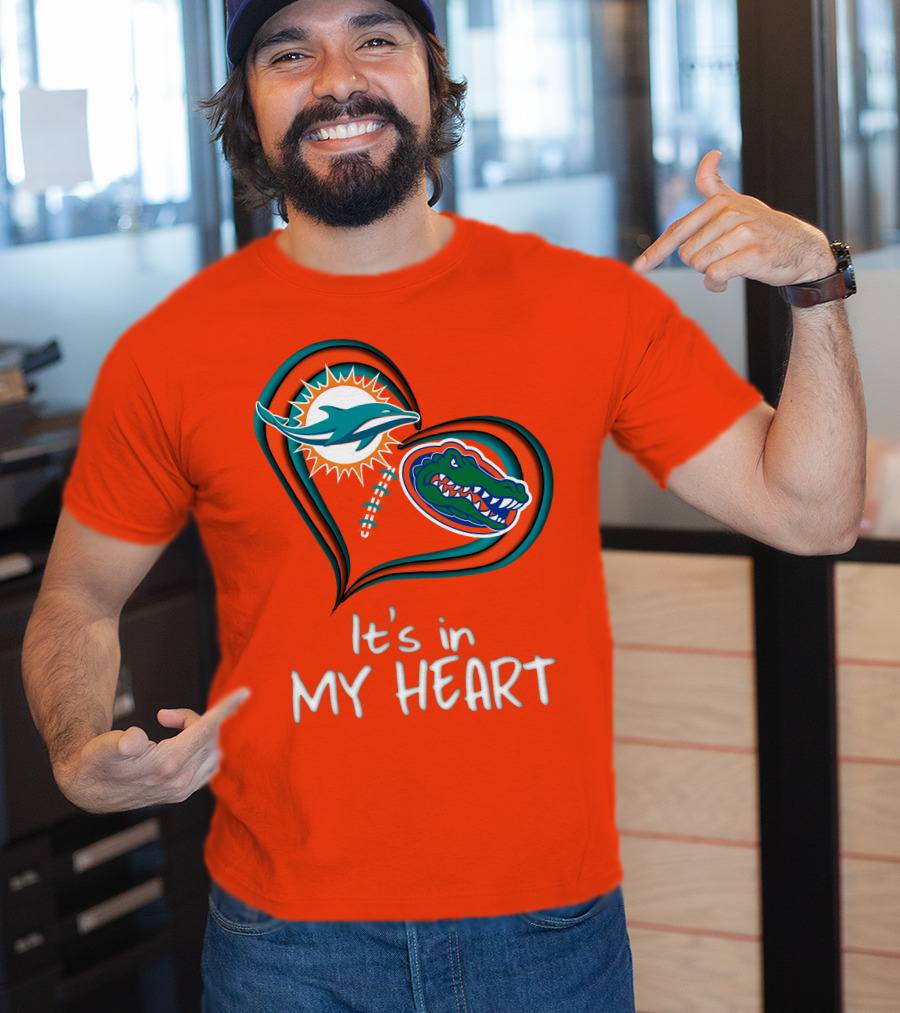 Miami Dolphins Florida Gators It's In My Heart T-Shirt
