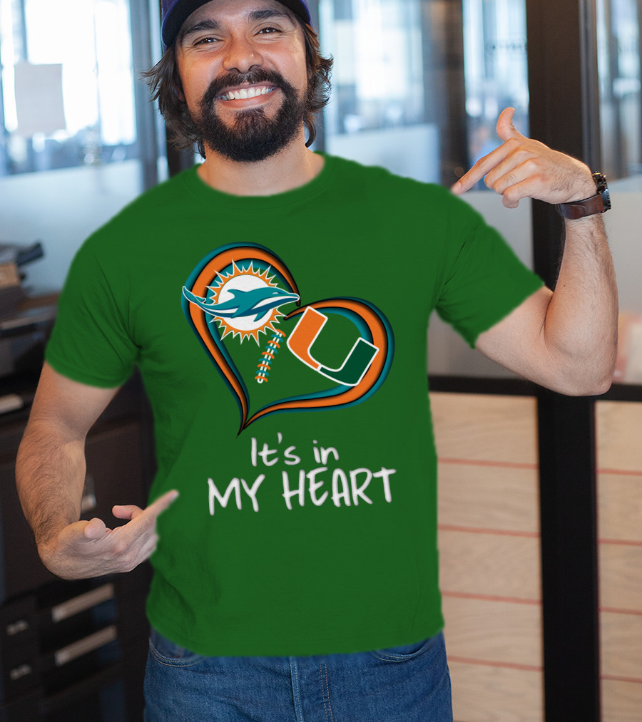 Dolphins Hurricanes It's In My Heart T-Shirt