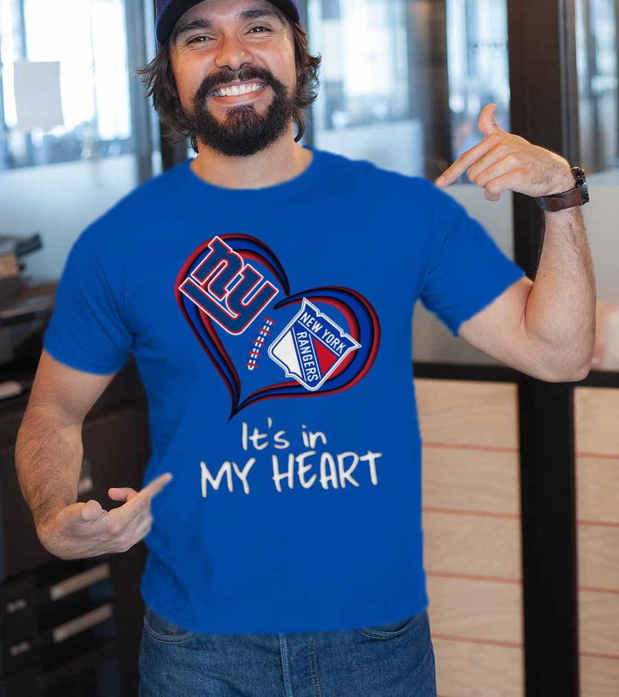 New York Giants And Rangers It's In My Heart T-Shirt