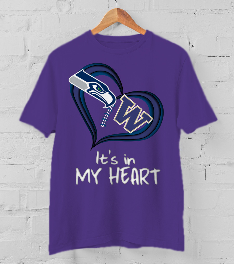 Seahawks Huskies It's In My Heart T-Shirt