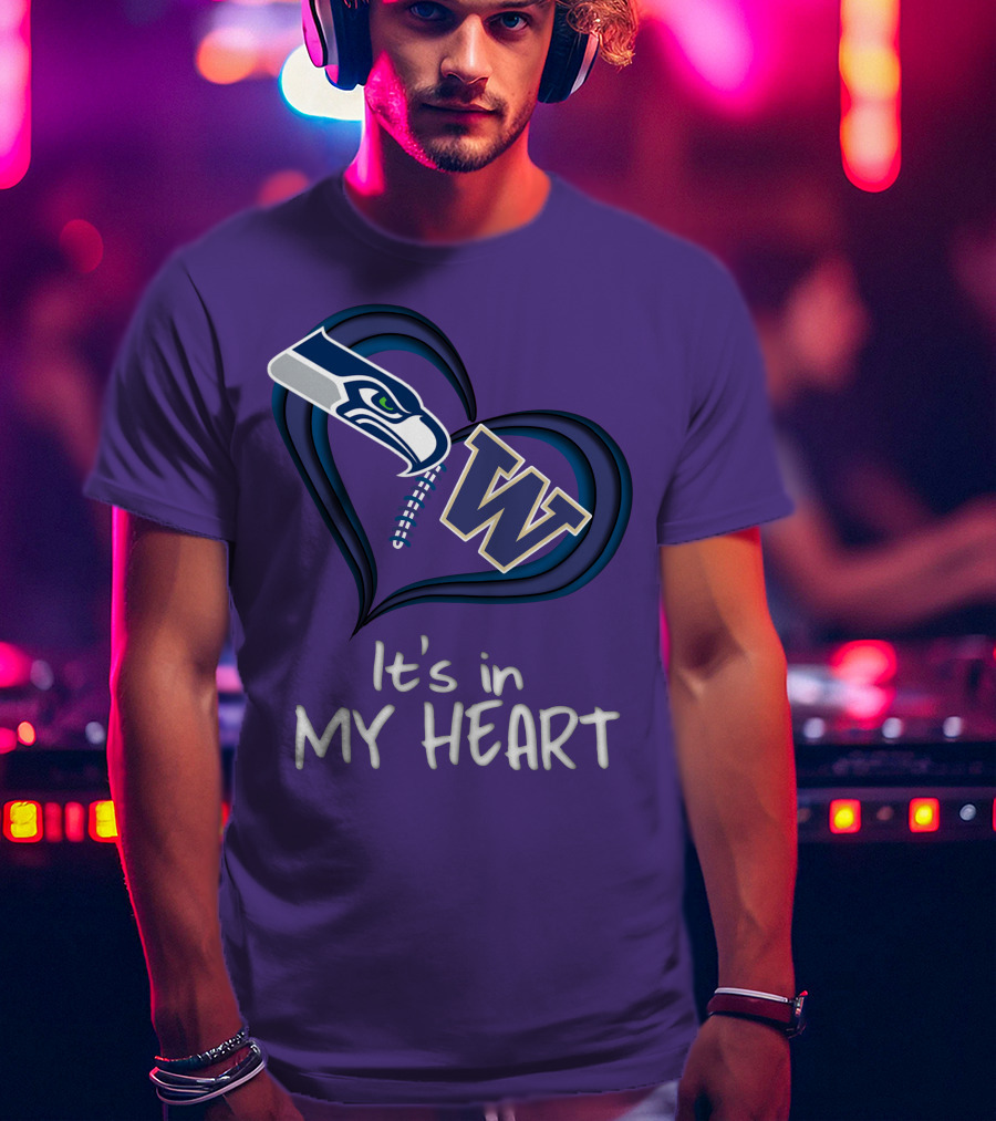 Seahawks Huskies It's In My Heart T-Shirt