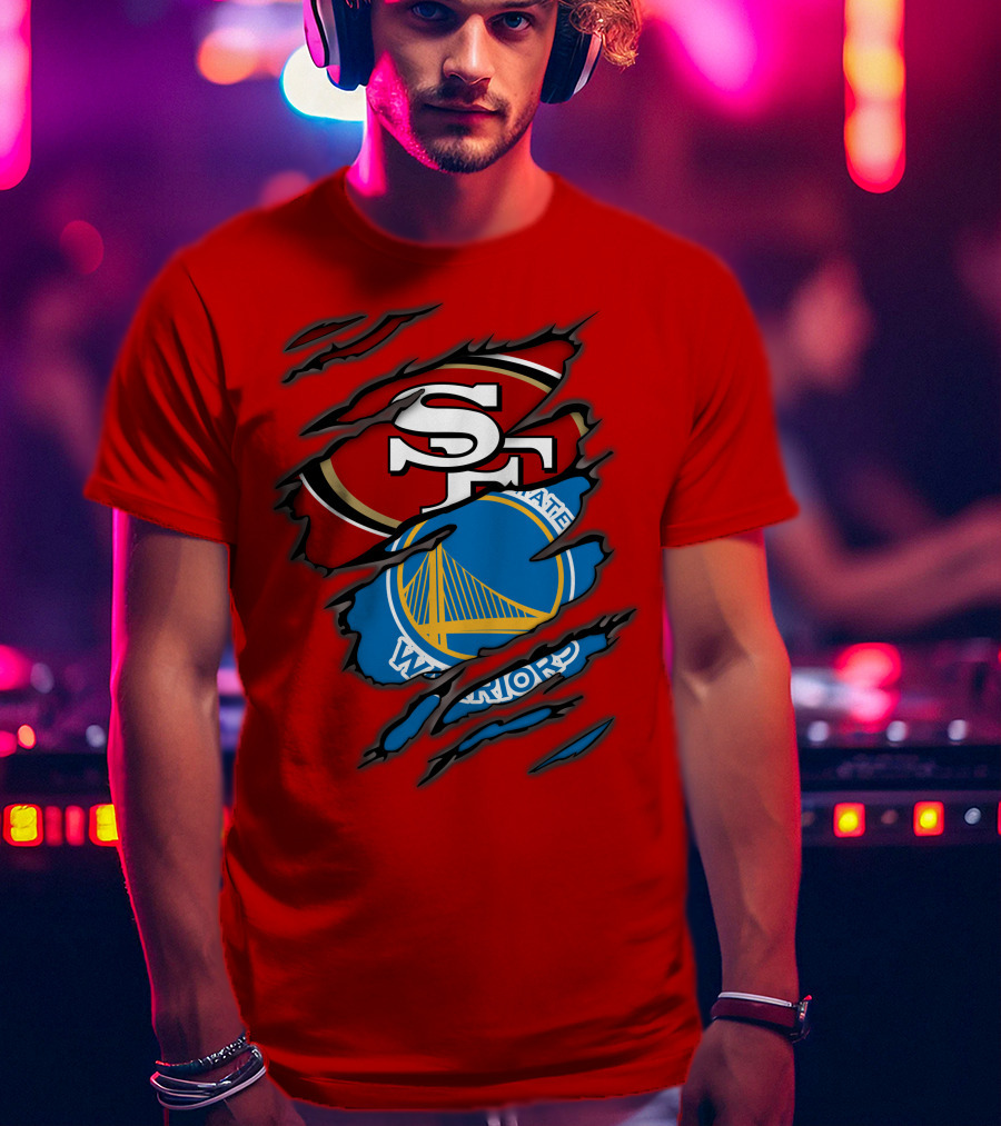 San Francisco 49ers Golden State Warriors Logos T-Shirt