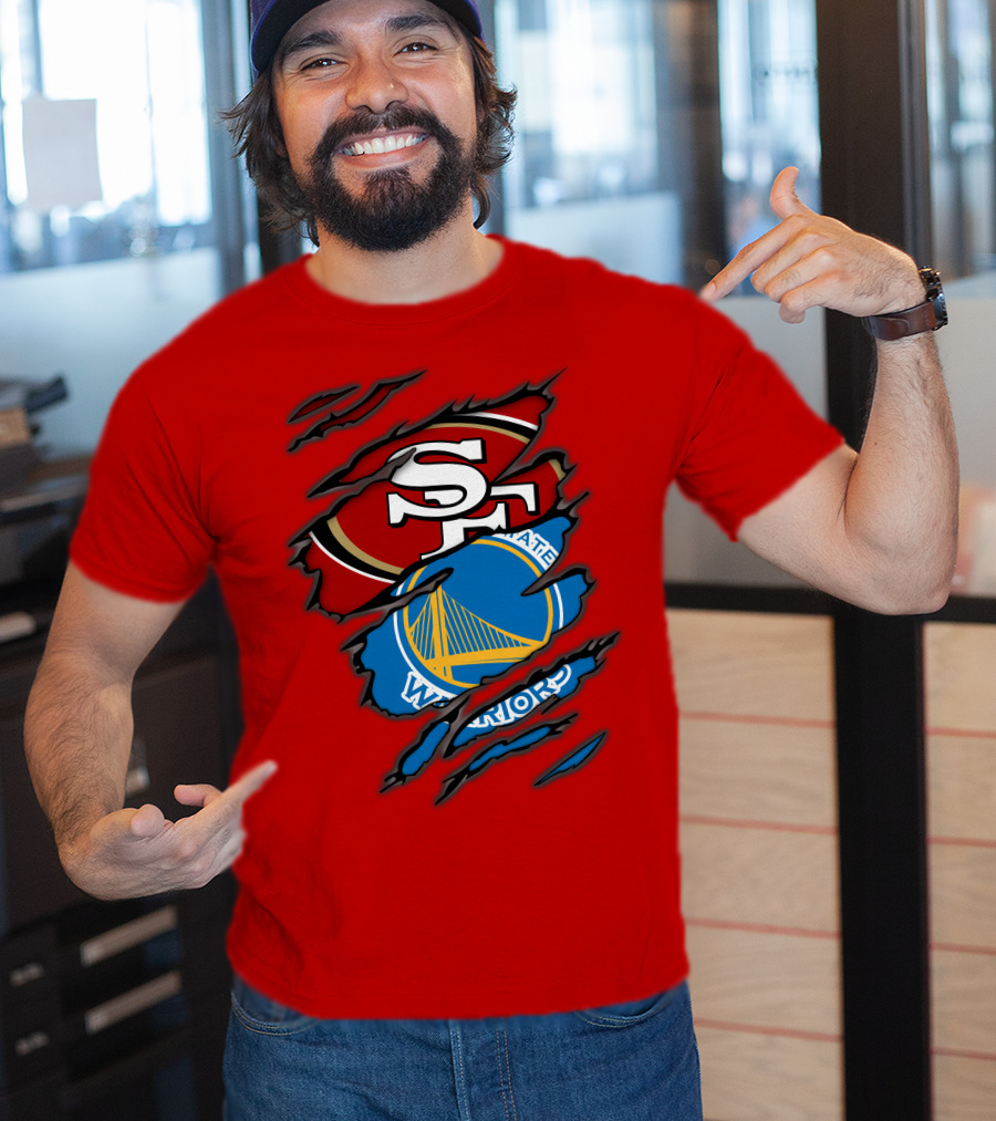 San Francisco 49ers Golden State Warriors Logos T-Shirt