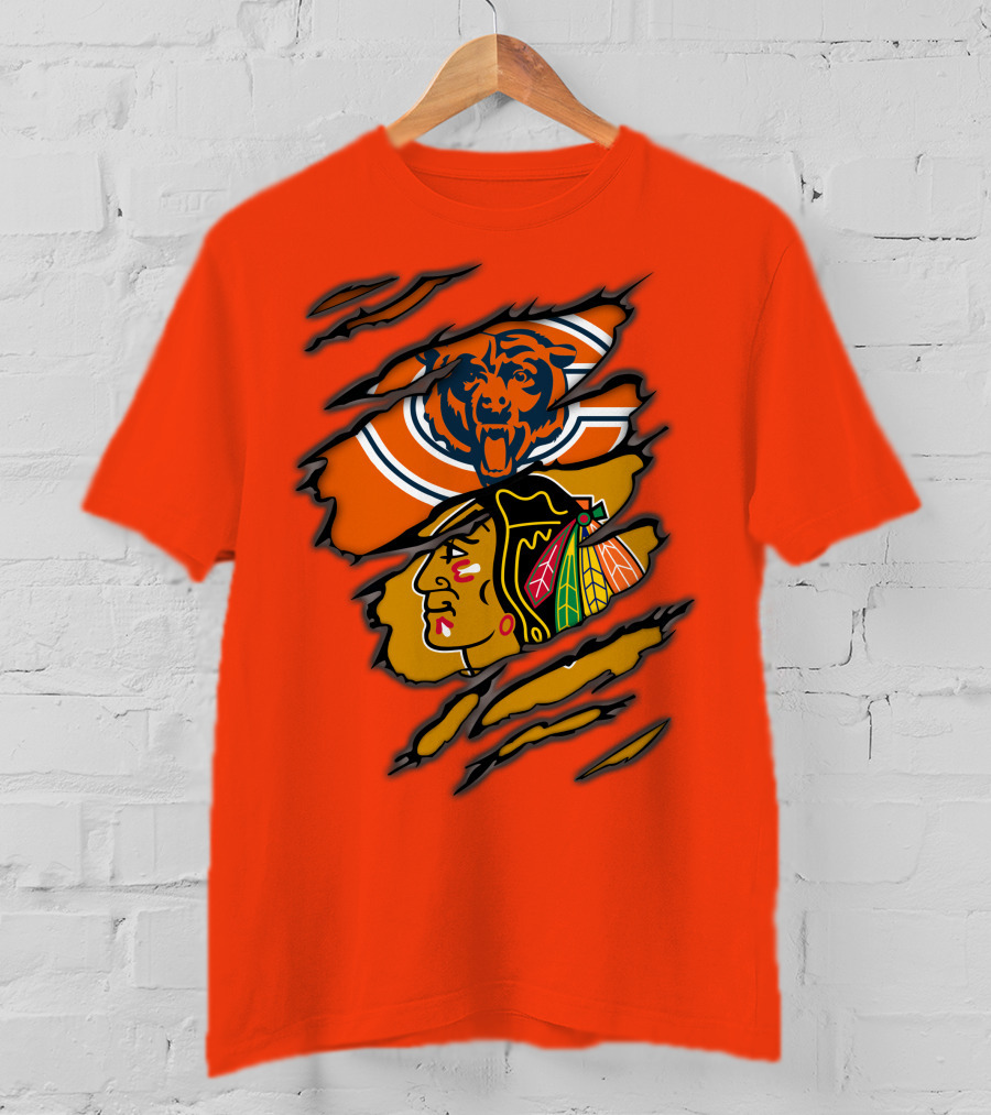 Bears Blackhawks NFL NHL Crossover T-Shirt
