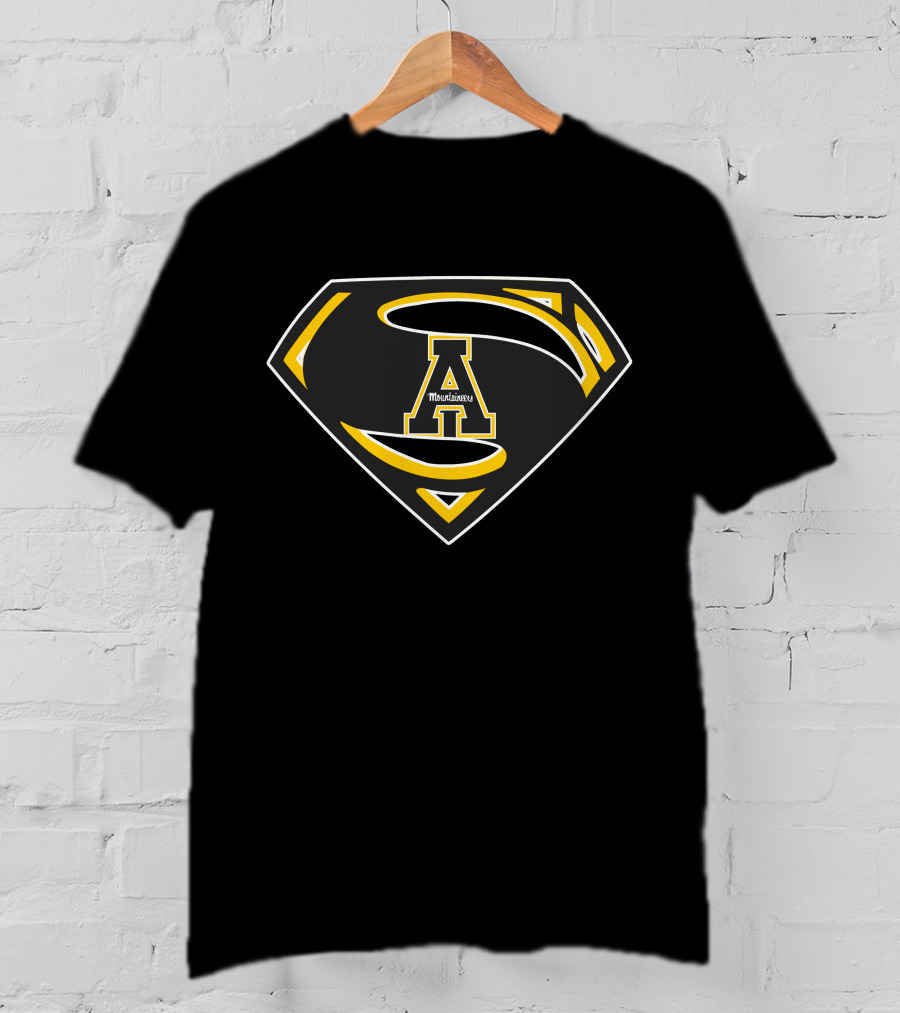 Appalachian State Mountaineers Superman Logo Icon With Mountaineers Text T-Shirt