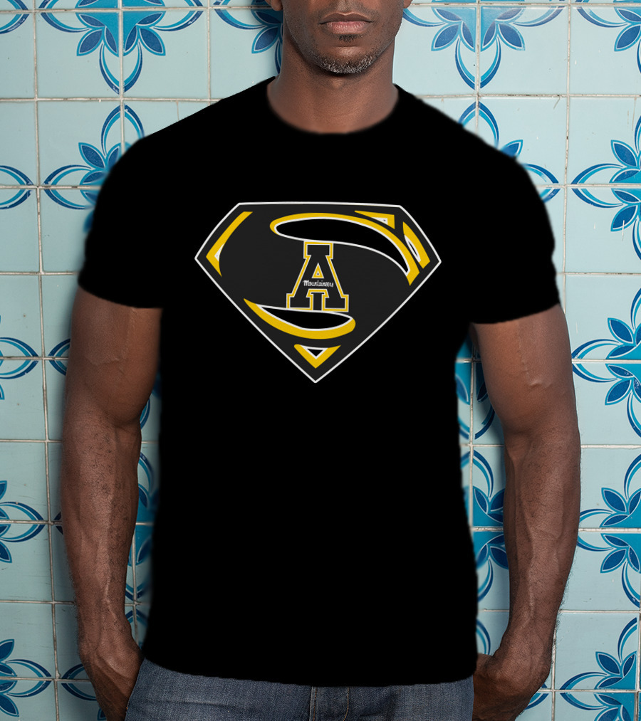 Appalachian State Mountaineers Superman Logo Icon With Mountaineers Text T-Shirt