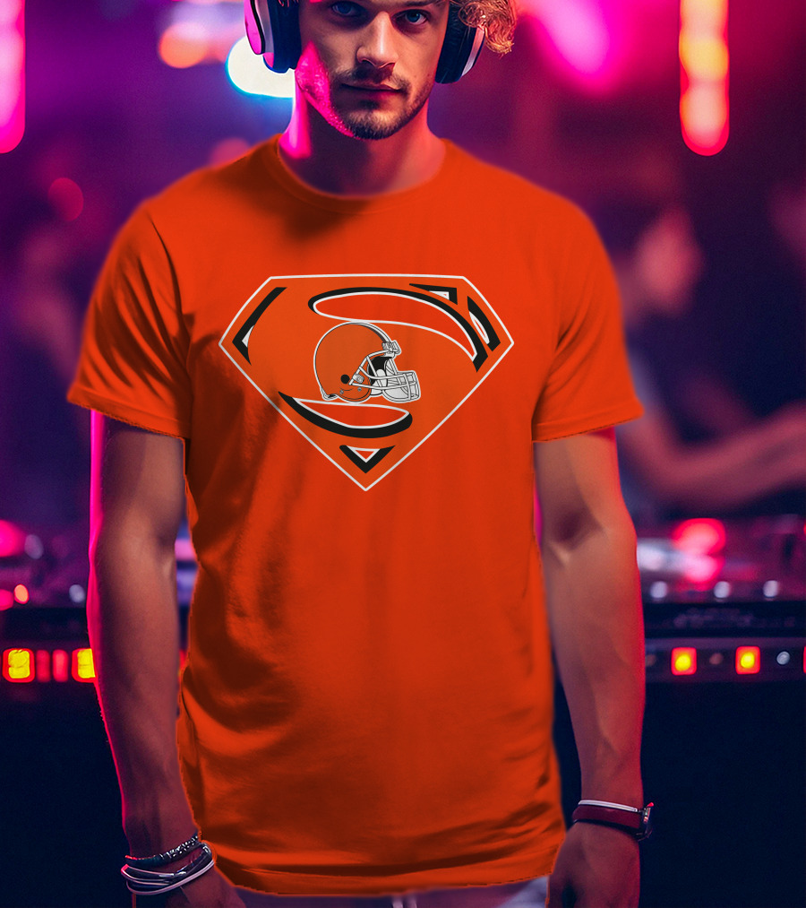 Cleveland Browns Football Helmet Superhero T-Shirt