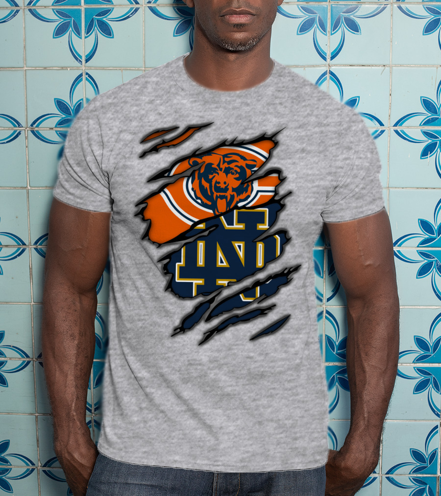 Chicago Bears Notre Dame Fighting Irish Crossover T-Shirt