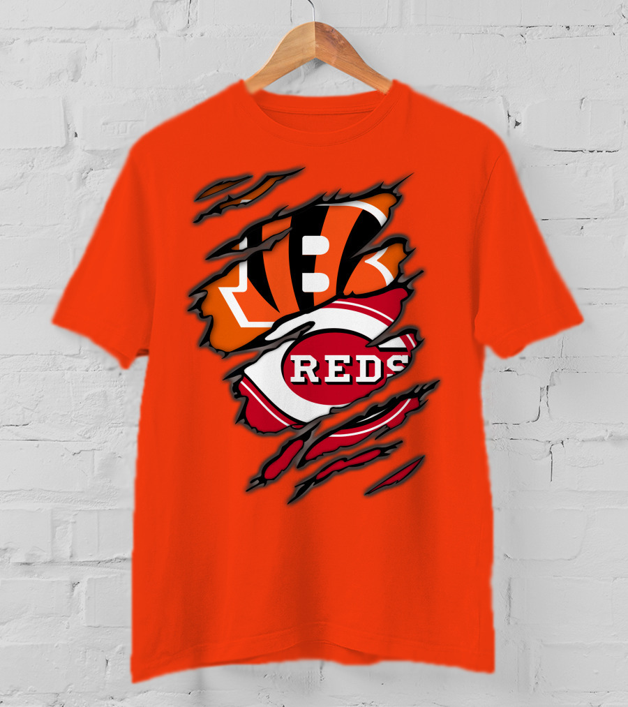 Bengals Reds Cincinnati Sports Claw Marks T-Shirt