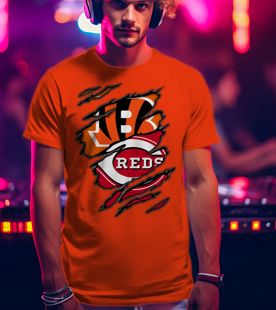 Bengals Reds Cincinnati Sports Claw Marks T-Shirt