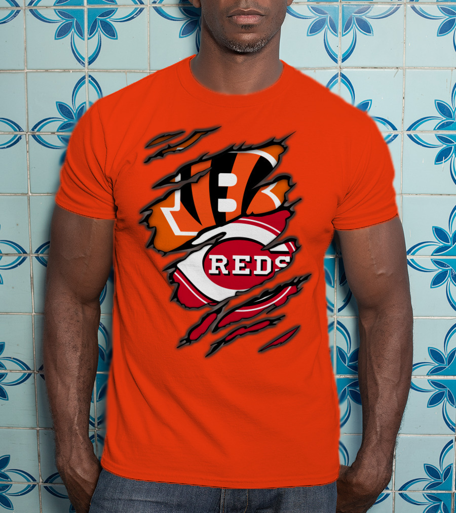 Bengals Reds Cincinnati Sports Claw Marks T-Shirt