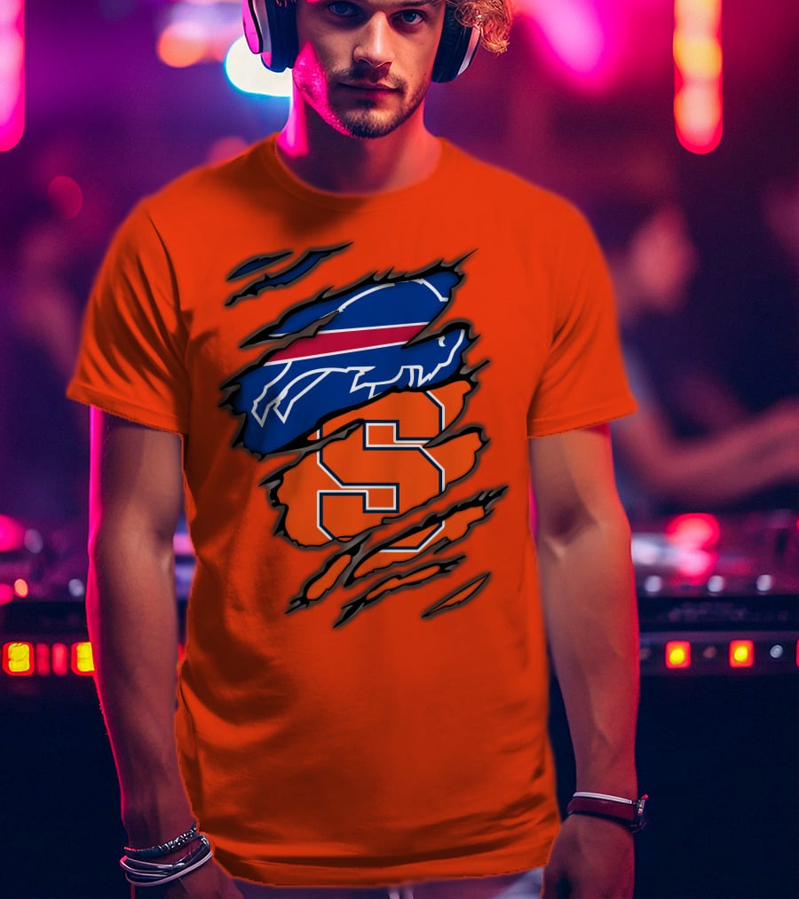 Buffalo Bills Syracuse University Orange Logo Combination T-Shirt