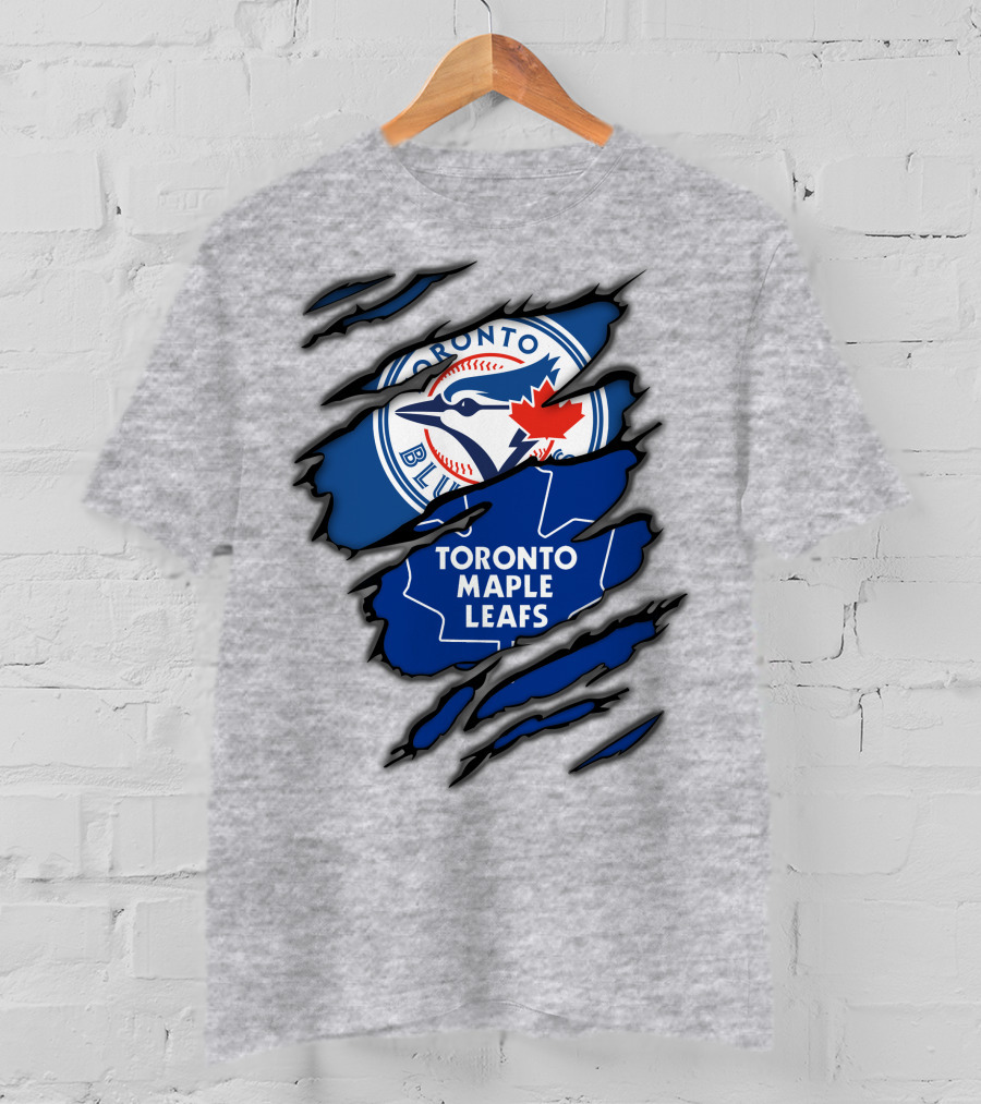 Toronto Blue Jays Maple Leafs Ripped Claw Marks T-Shirt