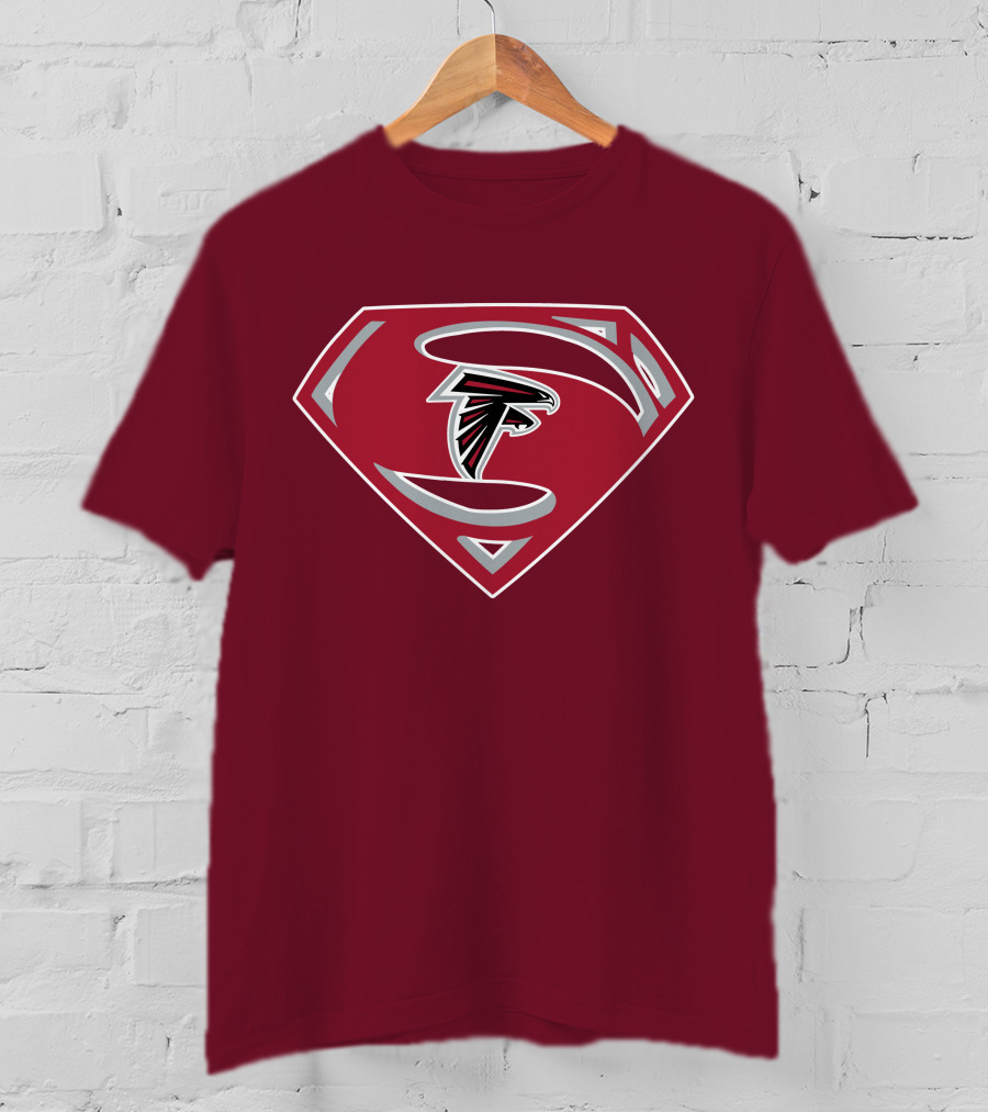 Atlanta Falcons Super Man Logo Combination T-Shirt
