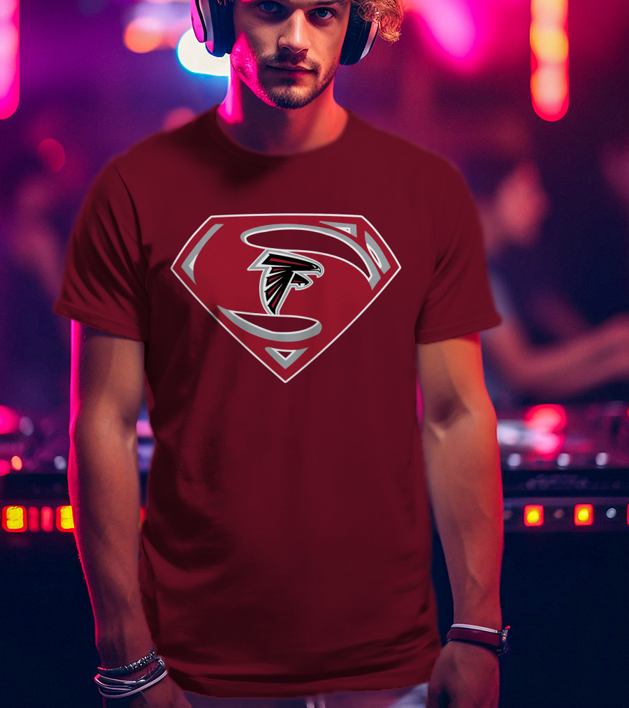 Atlanta Falcons Super Man Logo Combination T-Shirt