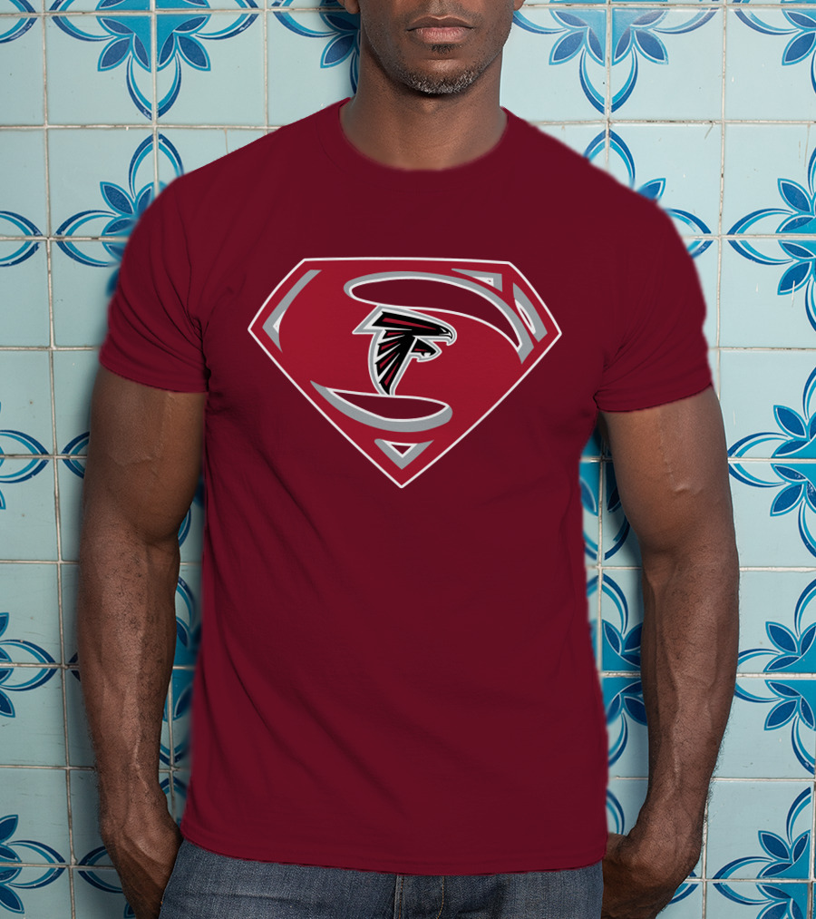 Atlanta Falcons Super Man Logo Combination T-Shirt