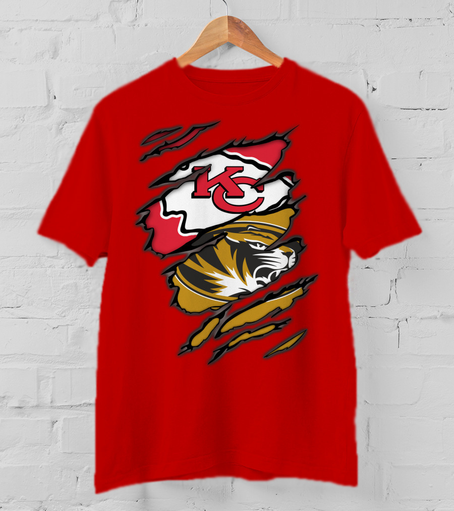 KC Chiefs Missouri Tigers Claw T-Shirt