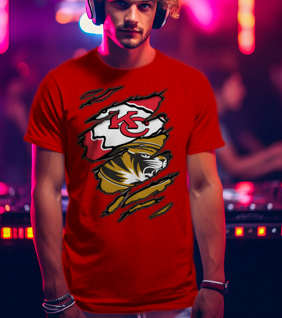 KC Chiefs Missouri Tigers Claw T-Shirt