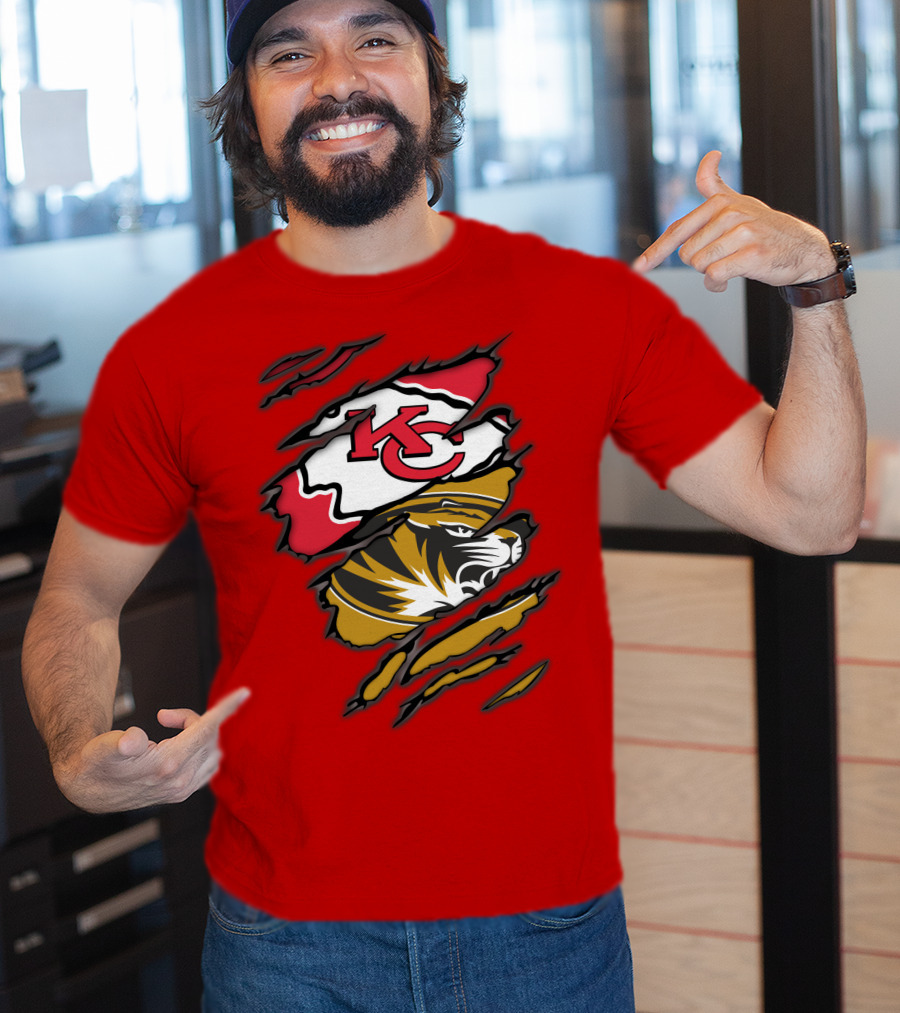 KC Chiefs Missouri Tigers Claw T-Shirt