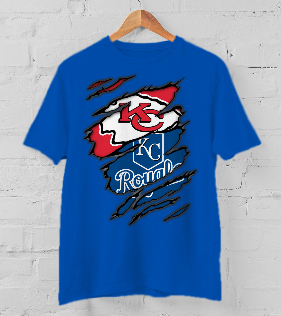 Kansas City Chiefs Royals KC Logo Mashup T-Shirt