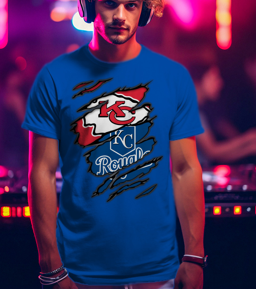 Kansas City Chiefs Royals KC Logo Mashup T-Shirt