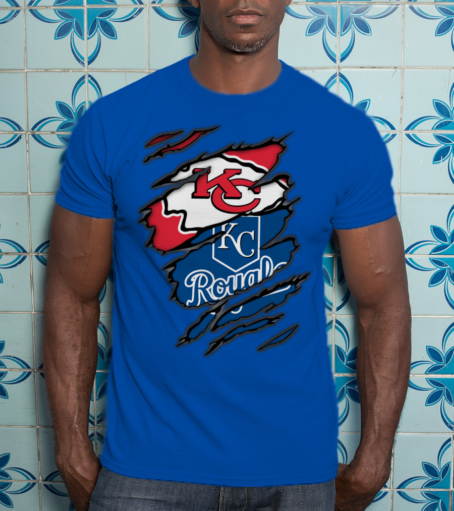 Kansas City Chiefs Royals KC Logo Mashup T-Shirt