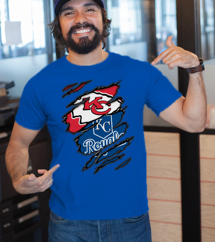 Kansas City Chiefs Royals KC Logo Mashup T-Shirt