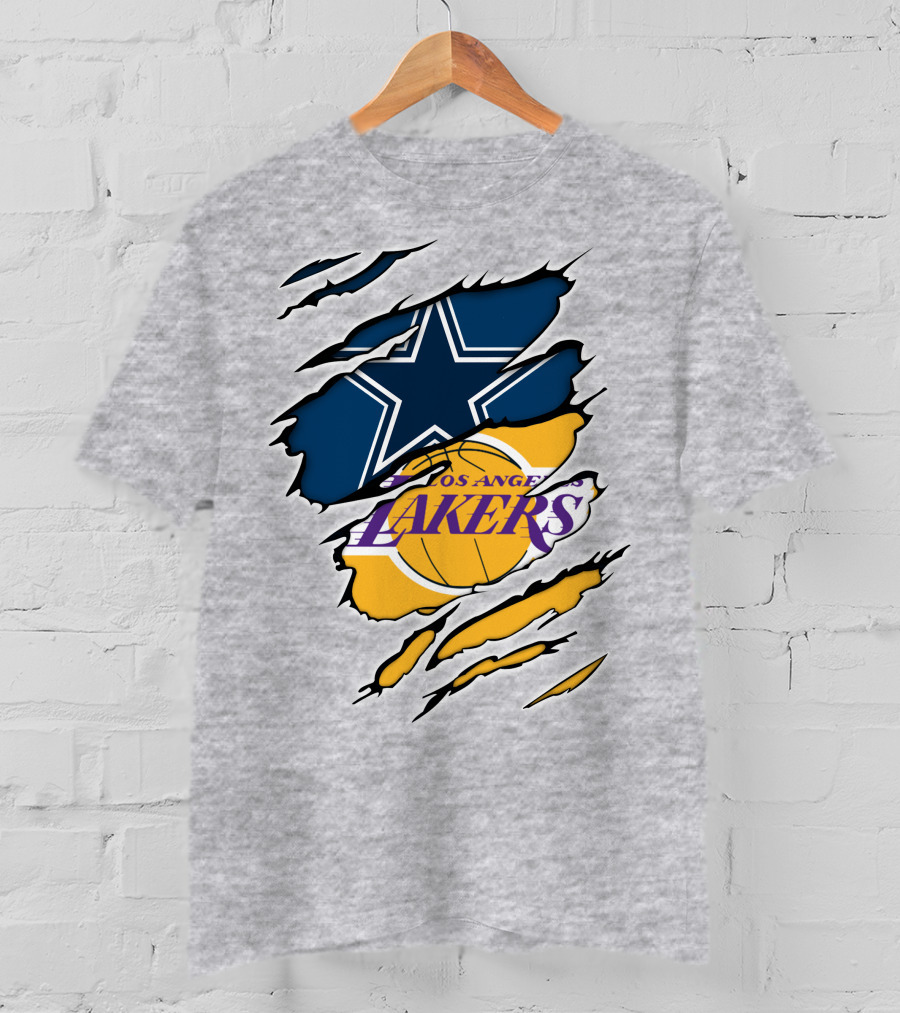 Dallas Cowboys Los Angeles Lakers Logo Mashup T-Shirt