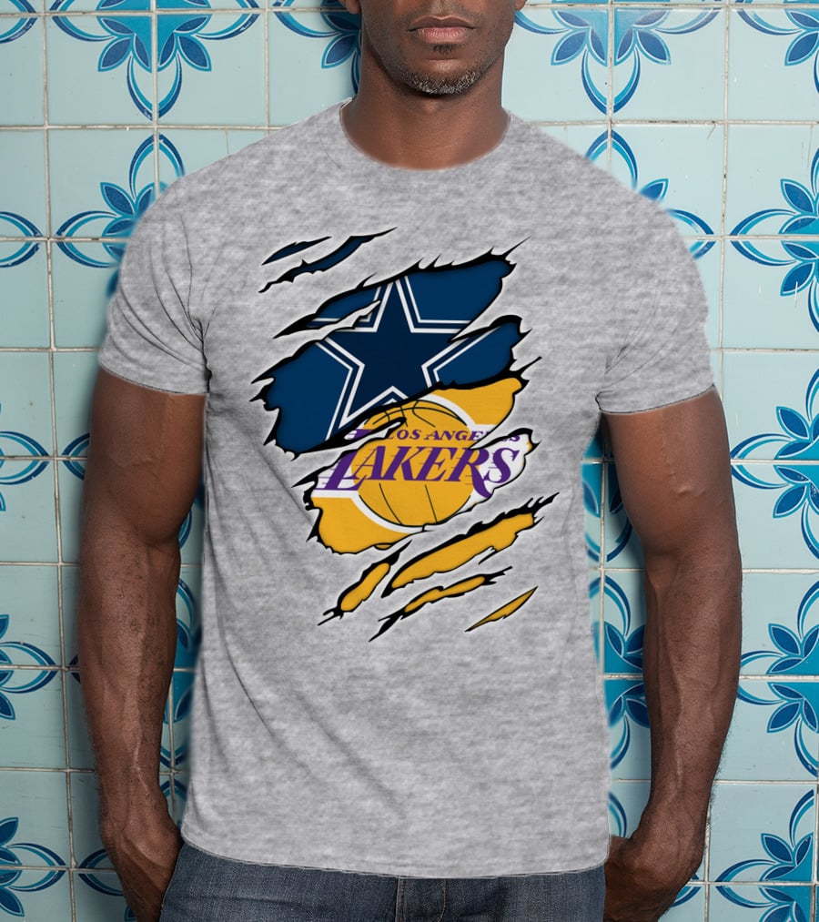 Dallas Cowboys Los Angeles Lakers Logo Mashup T-Shirt
